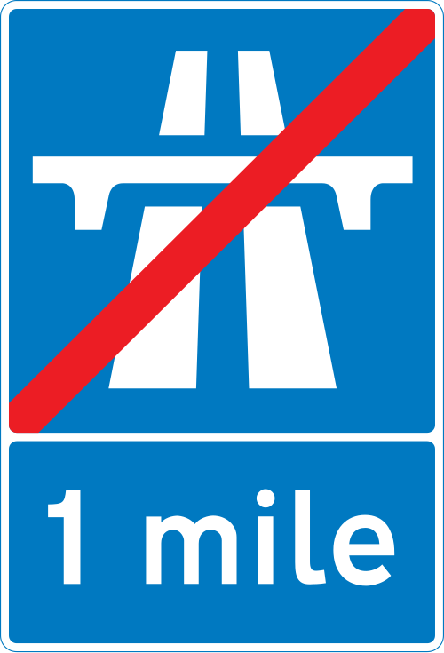 End of motorway