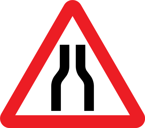 Road narrows