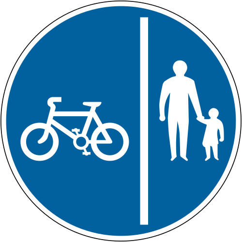 Segregated cycle and pedestrian route
