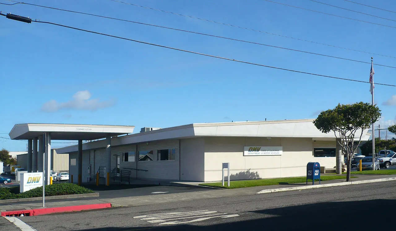 Exterior of the California DMV field office in Eureka, California