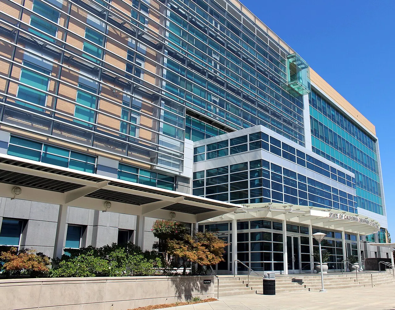 The California Department of Motor Vehicles headquarters building in Sacramento, California