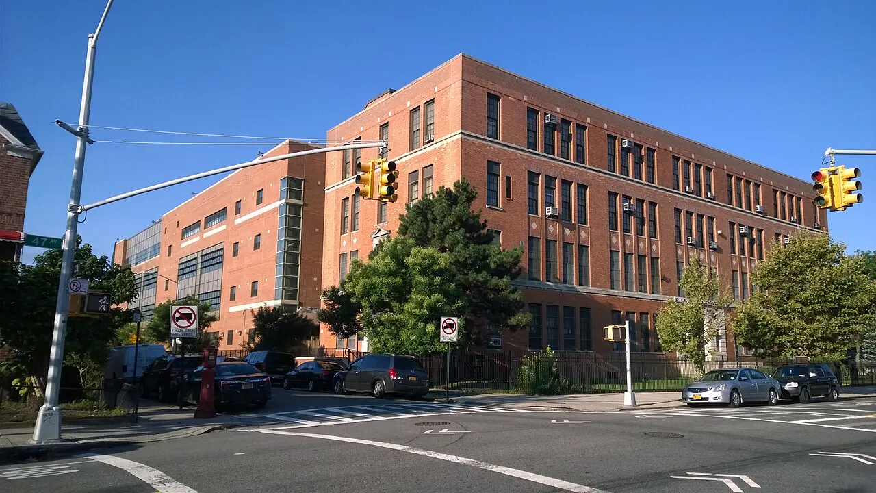 Exterior of Queens Technical High School in Queens, New York City