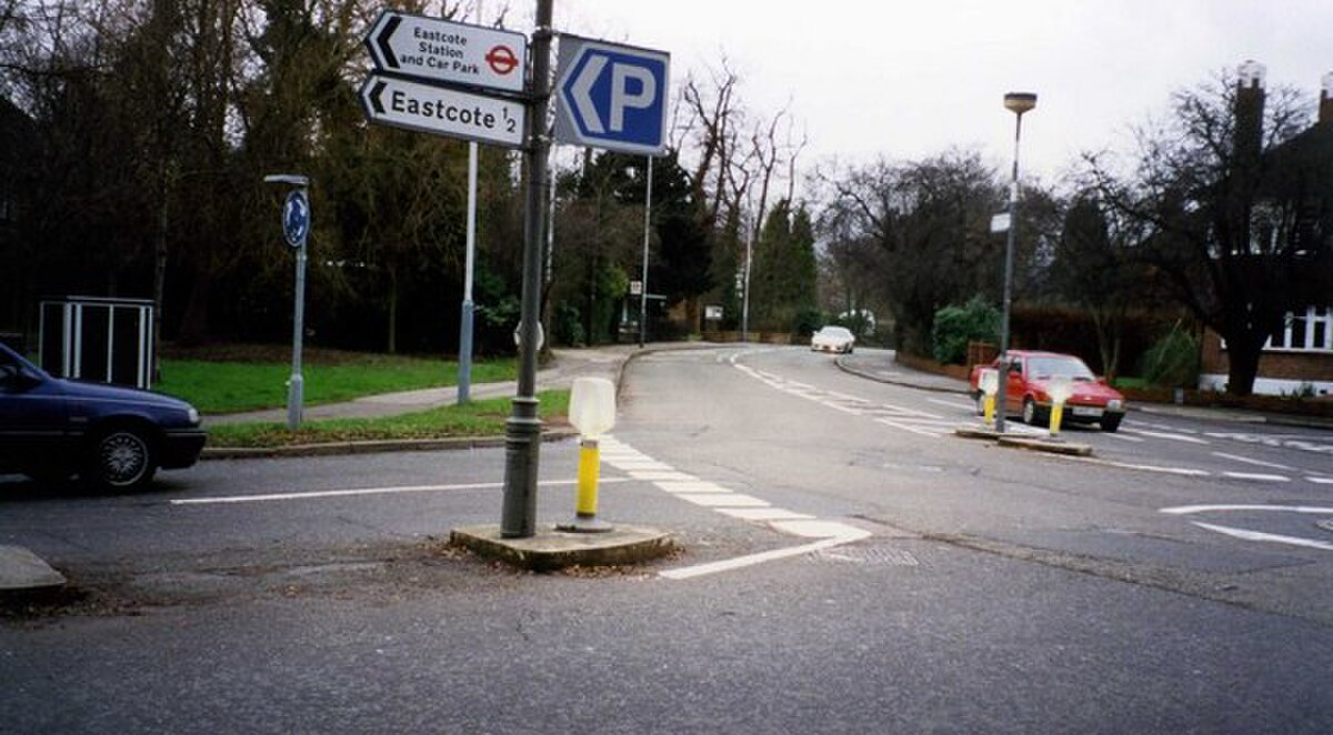 A typical UK village junction and mini-roundabout, the type of complex junction where observation faults are most frequently recorded