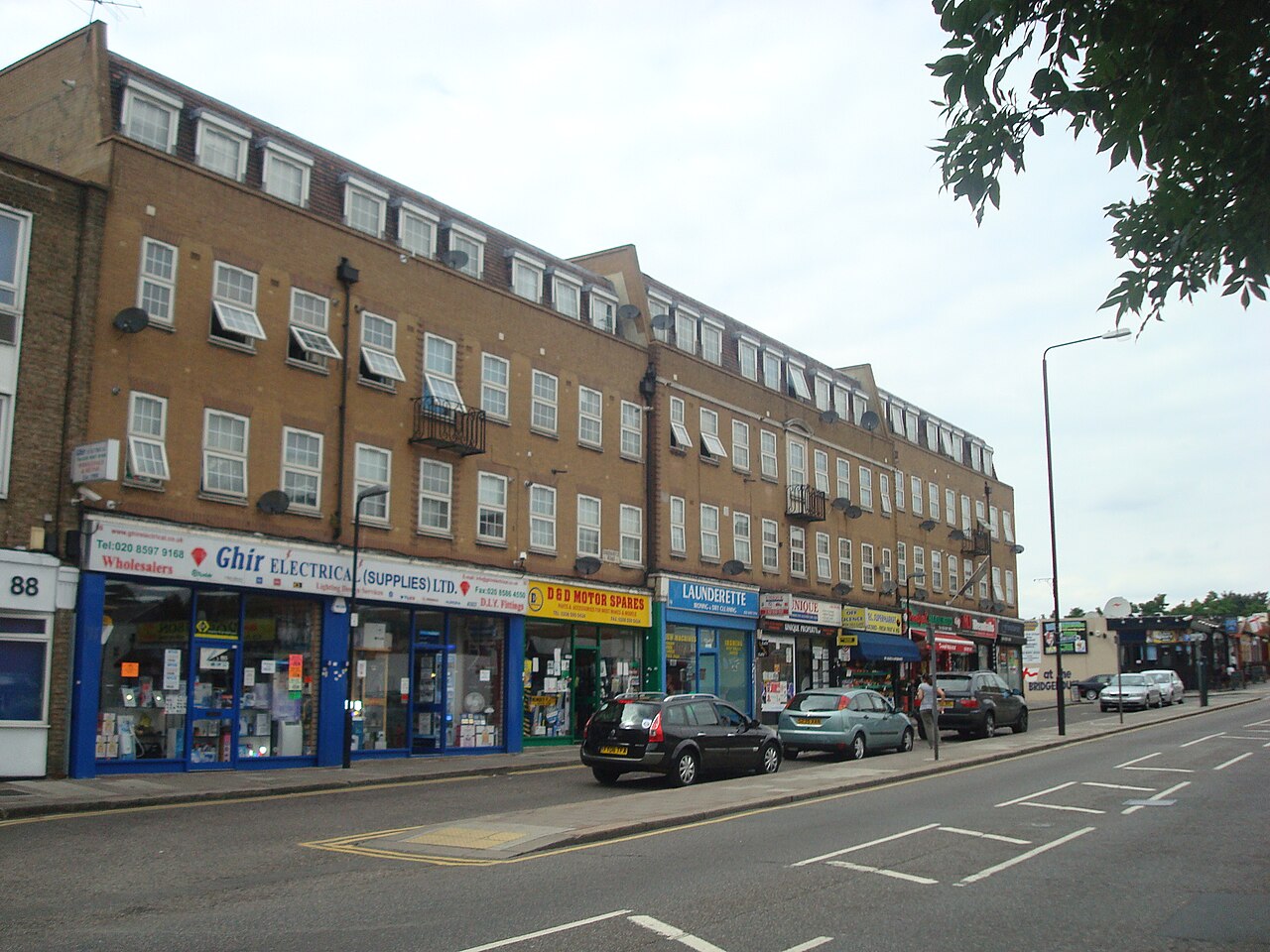Shops and flats on Goodmayes Road, Redbridge, east London