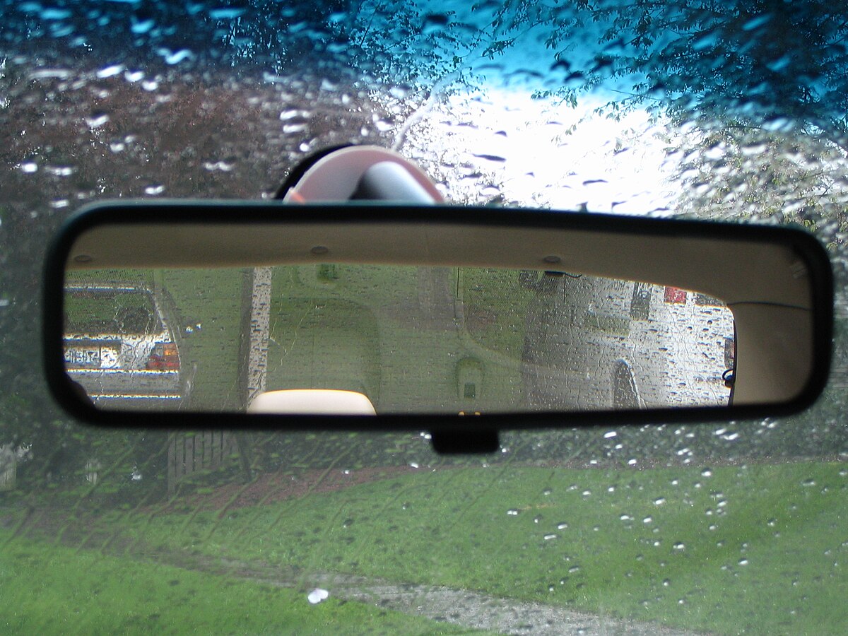 A car rear-view mirror