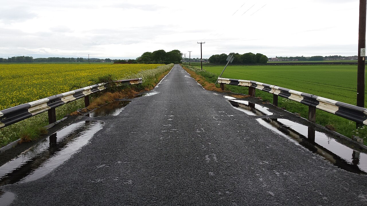 A UK single-track rural road with passing places