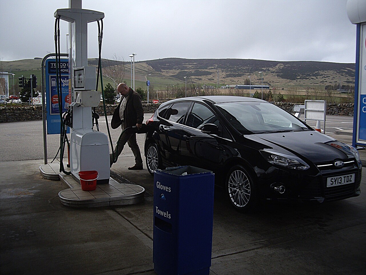A UK petrol forecourt, the kind of recurring cost that sits alongside the £62-£75 test fee