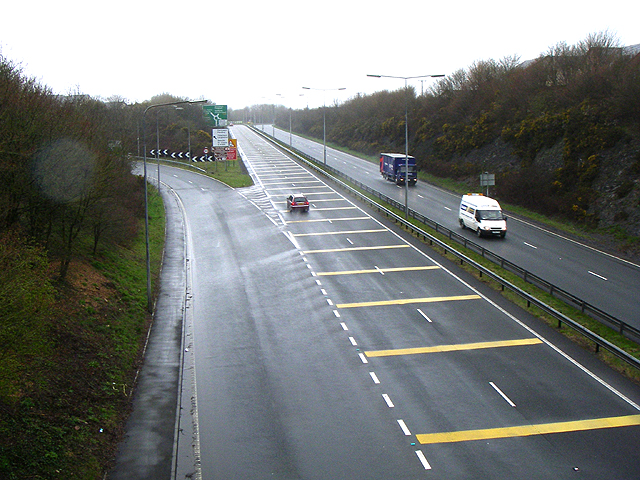 A UK dual carriageway with a slip road